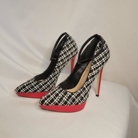 Madison Shoes - MADISON ASHLEE Heels; Black/Red; Size 9
